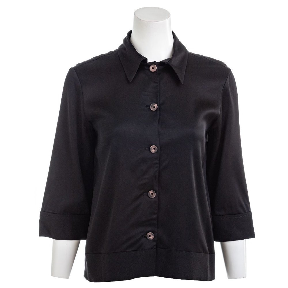 MAISON MARGIELA Black Satin Blouse Top Size 40